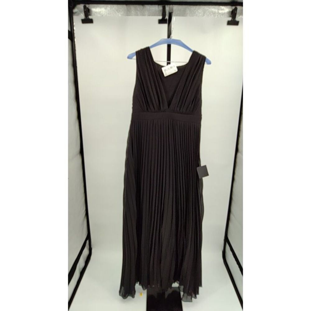 Lulus Majestic Aura Black Pleated Cape Maxi Dress Basic Sleeved X-Large